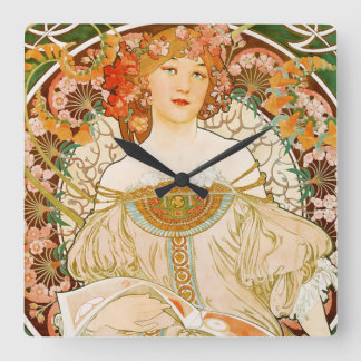 Bier der Neuen Art Clock by Mucha Quadratische Wanduhr