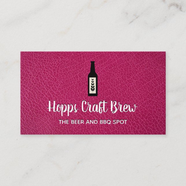 Bier-Destillation | Liquor | Heiß rosa Leder Visitenkarte (Vorderseite)