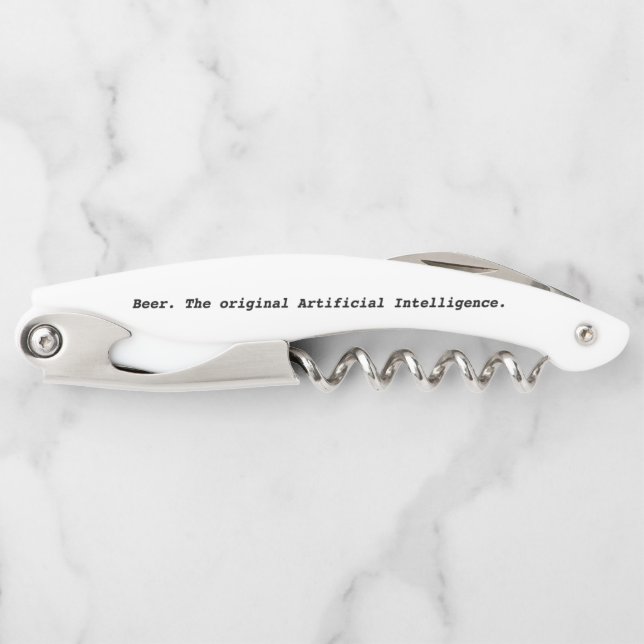 Bier. Die ursprüngliche künstliche Intelligenz. Öf Kellnermesser (Vorderseite)