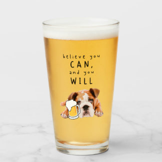 Bier Dog Bulldog - Glauben Sie, Sie können, und Si Glas