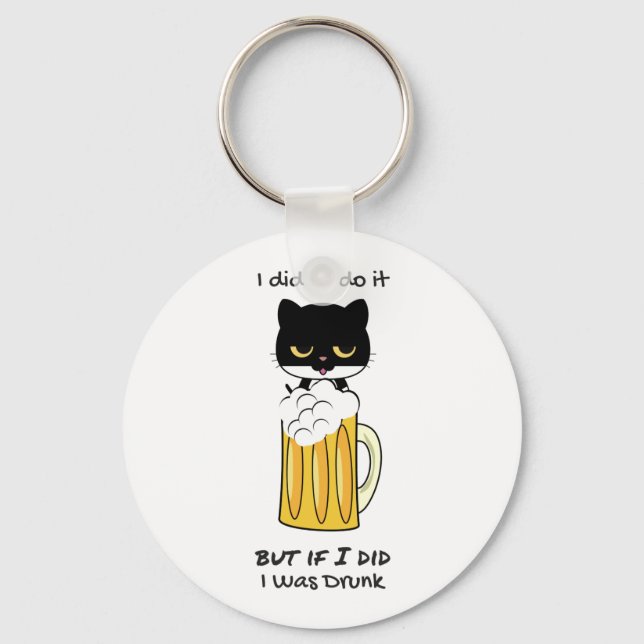Bier Drink Kitty Key Chain Schlüsselanhänger (Vorderseite)