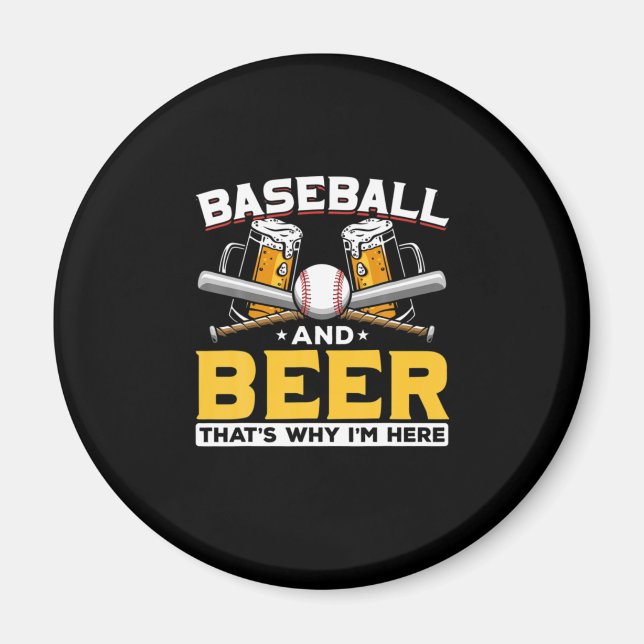 Bier Drinker Baseball Bier Spaß Geburtstag Magnet (Vorne)