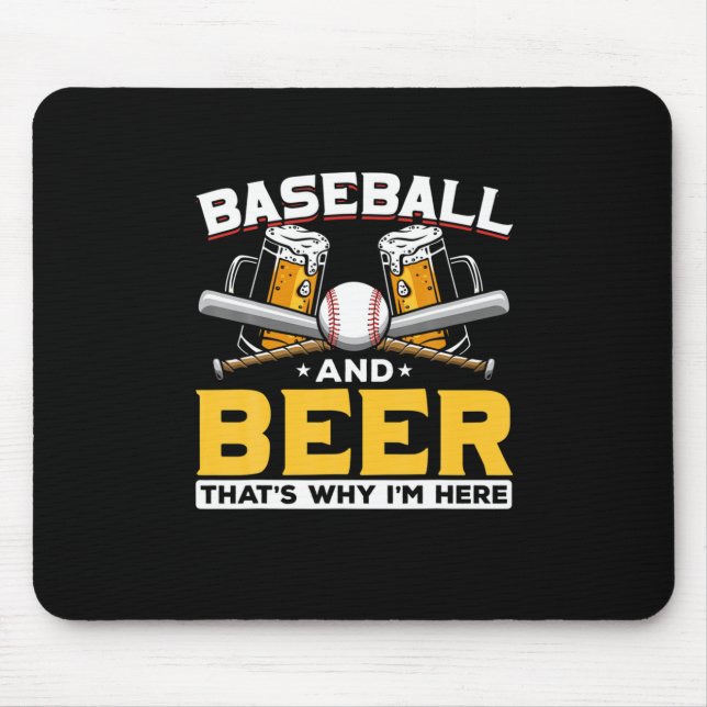 Bier Drinker Baseball Bier Spaß Geburtstag Mousepad (Vorne)