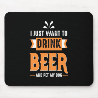 Bier Drinker Bier und Hund Mousepad