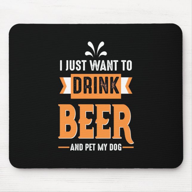 Bier Drinker Bier und Hund Mousepad (Vorne)