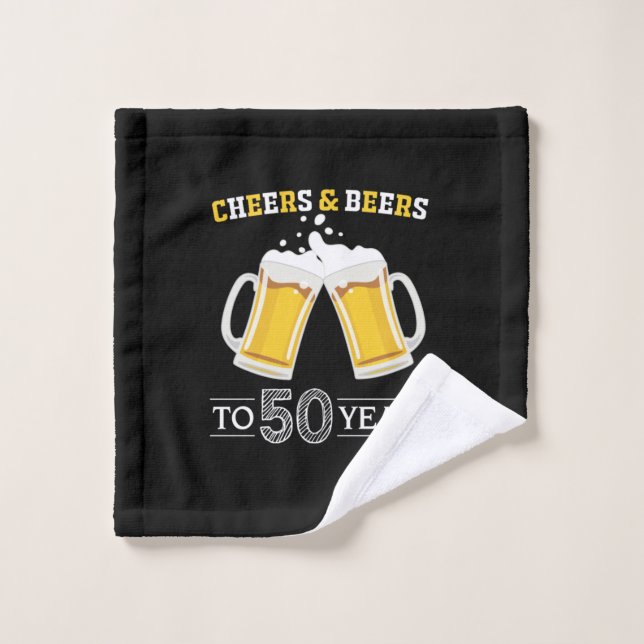 Bier Drinker Cheers und Biere bis 50 Jahre Geburts Waschlappen (Waschlappen)
