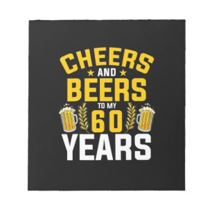 Bier Drinker Cheers und Biere bis zu meiner 60-jäh Notizblock