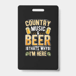 Bier Drinker Country Music Bier trinken Geburtstag Ausweis