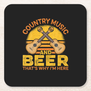Bier Drinker Country Musik und Bier Geburtstag Rechteckiger Pappuntersetzer
