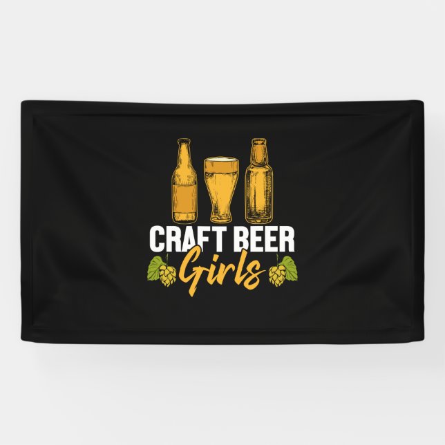Bier Drinker Craft Biermädchen Geburtstag Banner (Horizontal)