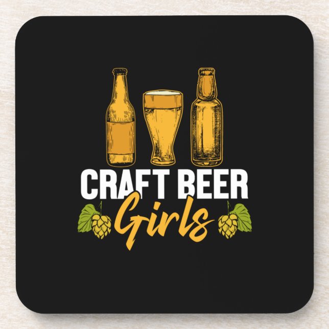 Bier Drinker Craft Biermädchen Geburtstag Getränkeuntersetzer (Vorderseite)