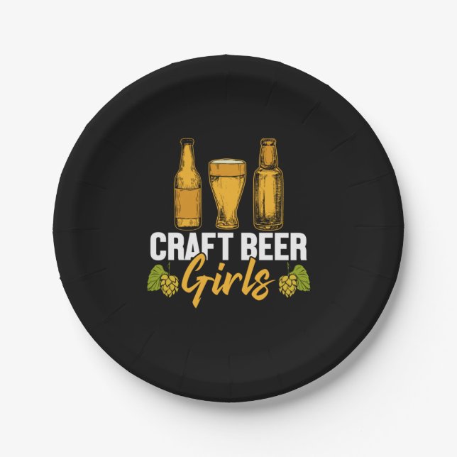 Bier Drinker Craft Biermädchen Geburtstag Pappteller (Vorderseite)