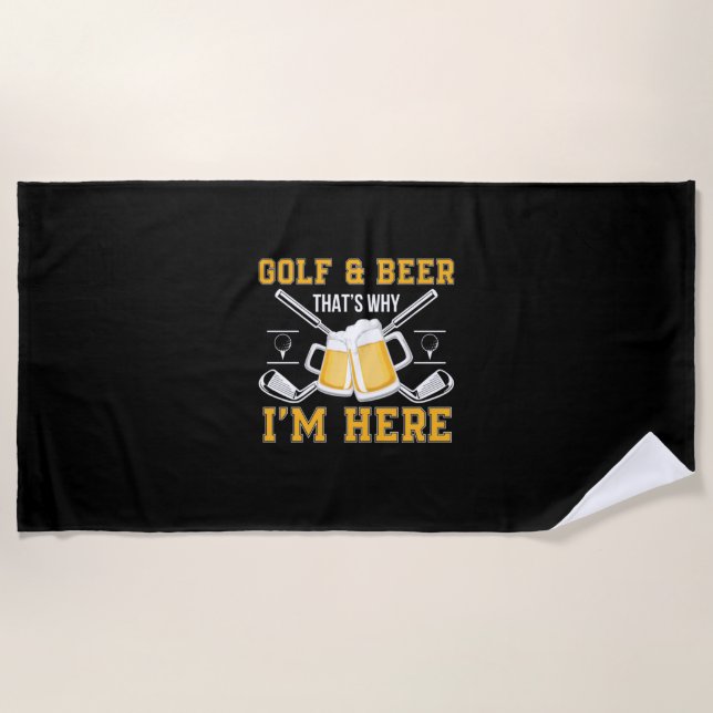 Bier Drinker Golf und Bier Geburtstag Strandtuch (Vorderseite)
