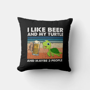 Bier Drinker Ich mag Bier und meine Schildkröte Ge Kissen