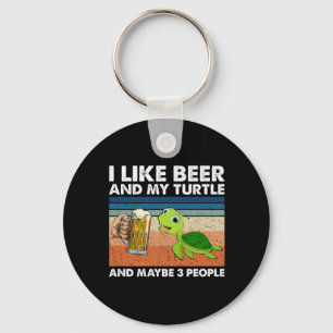 Bier Drinker Ich mag Bier und meine Schildkröte Ge Schlüsselanhänger