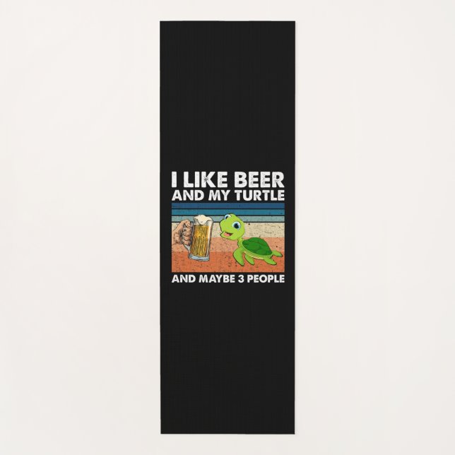 Bier Drinker Ich mag Bier und meine Schildkröte Ge Yogamatte (Vorderseite)