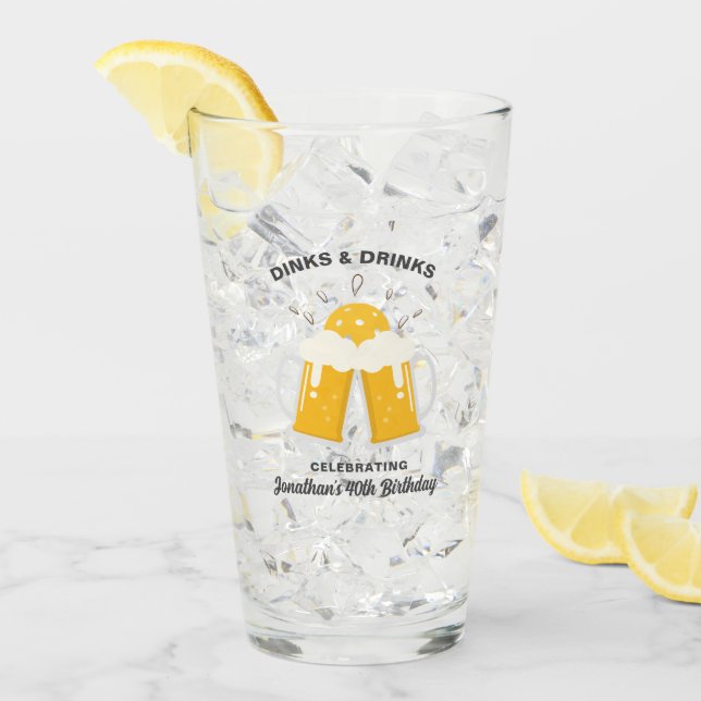 Bier Drinker Pickleball Player Personalisierter Te Glas (Vorderseite Ice)