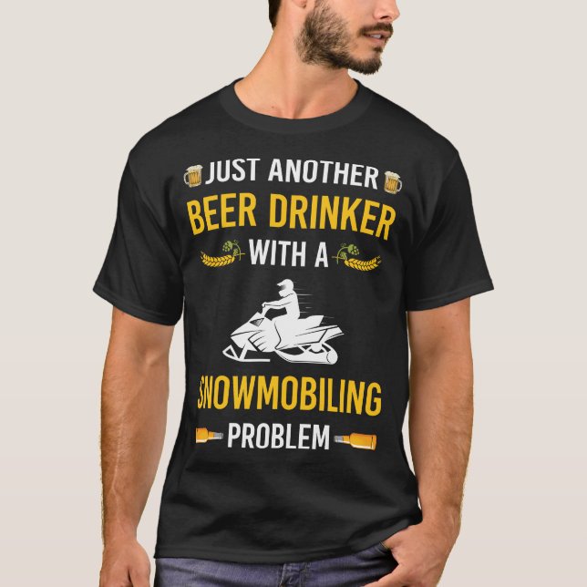 Bier Drinker Schneemobil Schneemobil T-Shirt (Vorderseite)