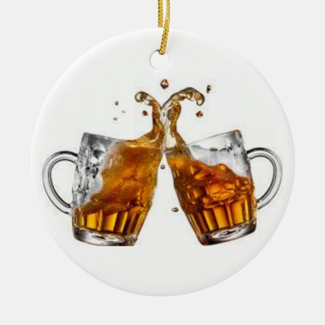 "BIER DRINKING BUDDY" CHRISTMAS ORNATION KERAMIK ORNAMENT (Vorne)