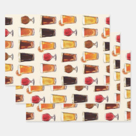 Bier Drinking Muster Herren Beer Lover Geschenkwra Geschenkpapier Set