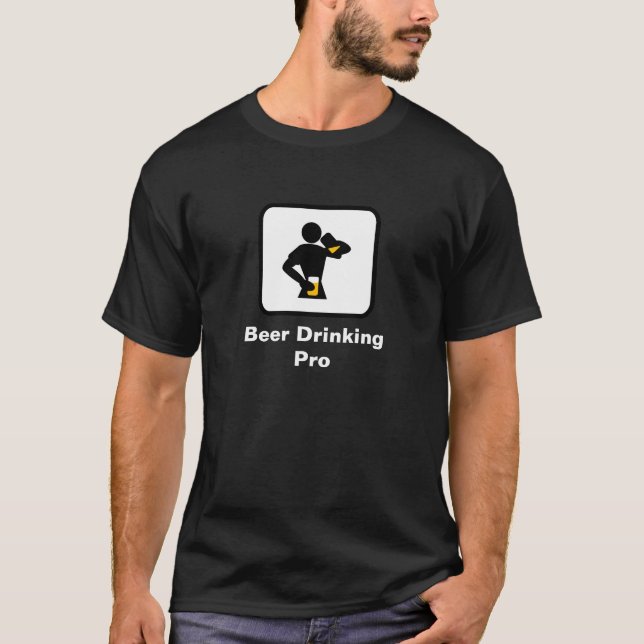 Bier Drinking Pro (dunkel) T-Shirt (Vorderseite)