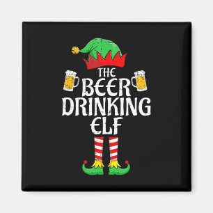 Bier Drinks Elf Matching Familiengruppe Weihnachte Magnet
