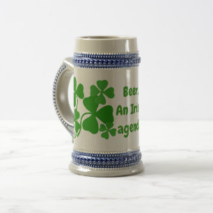 Bier, eine irische Agenda, Kleeblatt, grüne Klee T Bierglas