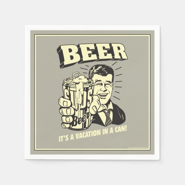 Bier: Es ist ein Urlaub in Can Serviette (Vorderseite)