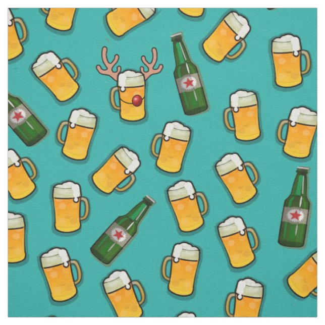 Bier festliche Vorlagengläser Flaschen blau Stoff (Muster)