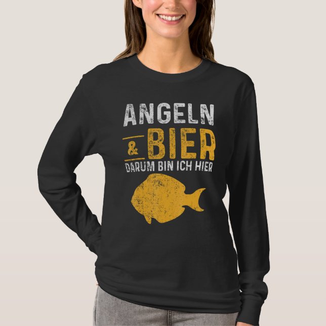 Bier Fischen Fischen Angeln Köder T-Shirt (Vorderseite)