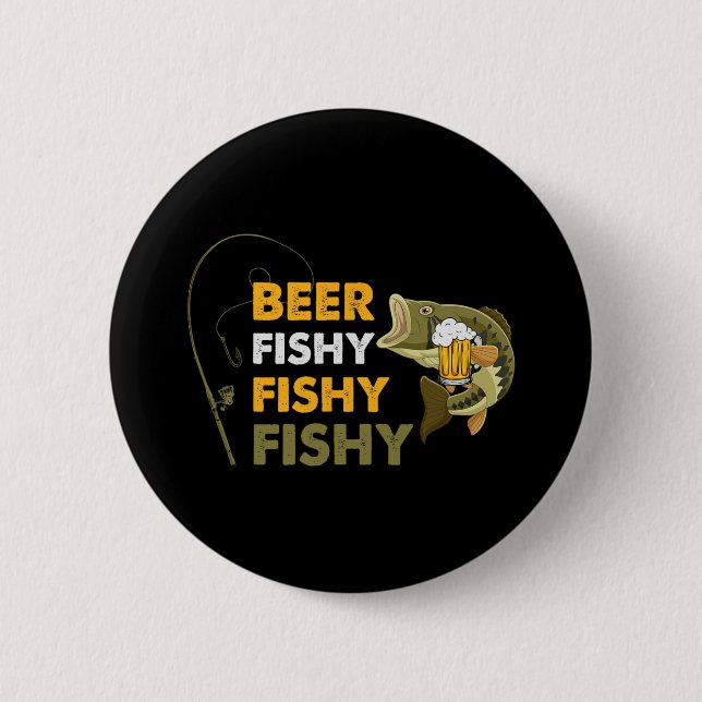 Bier Fischig Fischig Angler Fischer Retro Vin Button (Vorderseite)
