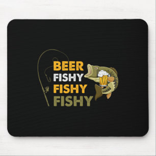 Bier Fischig Fischig Angler Fischer Retro Vin Mousepad