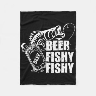 Bier Fischig Fischig Lustige Angeln Trinken Geburt Fleecedecke