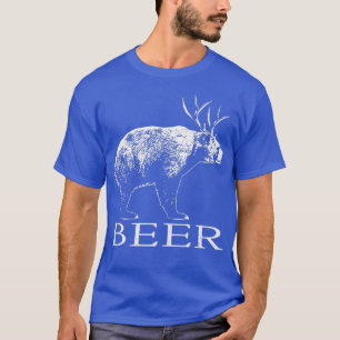 Bier Funny Cross Bear Plus Deer gleicht Bier Drink T-Shirt