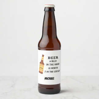 Bier Funny Sprichwort Bier in der Hand Name Person Bierflaschenetikett