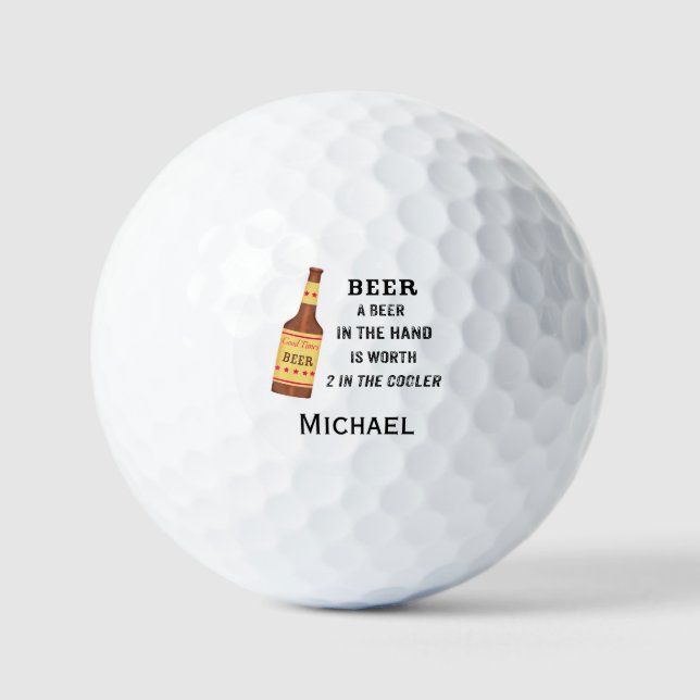 Bier Funny Sprichwort Bier in Handname Personalisi Golfball (Vorderseite)
