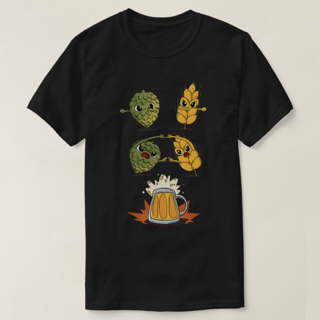 Bier Fusion Dance Funny Beer Joke Homebrew Beer Cr T-Shirt (Design vorne)