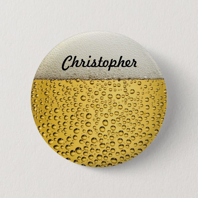 Bier Glass personalisieren Foto Button (Vorderseite)