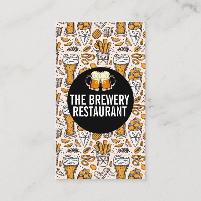 Bier Glass Toast Logo | Brauereisymbole Visitenkarte (Vorderseite)