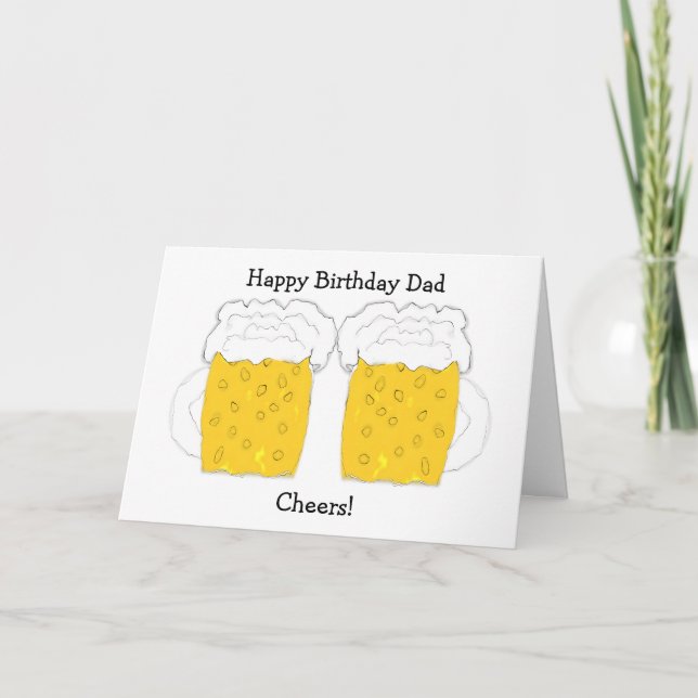 Bier Glasses Personalisierter Vater Geburtstag Karte (Vorderseite)