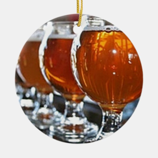 "BIER GLORIOUS BIER" CHRISTMAS ORNANATION KERAMIK ORNAMENT (Vorne)