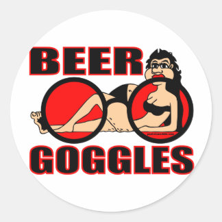 BIER GOGGLES RUNDER AUFKLEBER