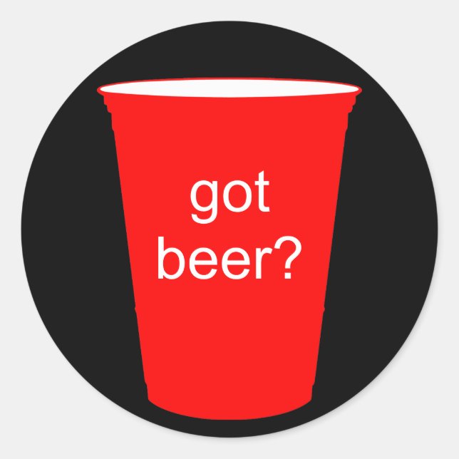 Bier got? runder aufkleber (Vorderseite)