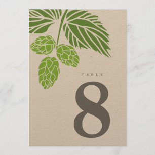 Bier Hopfen Rustikale Tischnummer