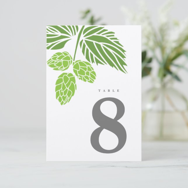 Bier Hopfen Rustikale Tischnummer (Stehend Vorderseite)