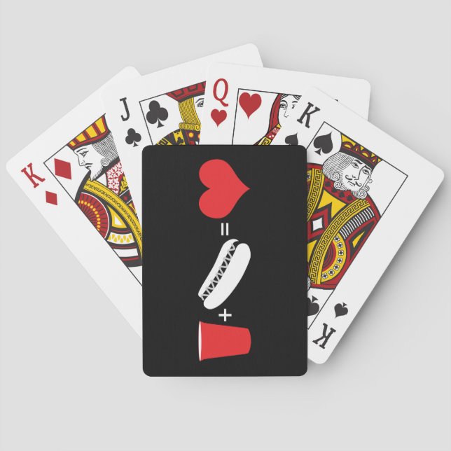 Bier + Hot dogs = Liebe Spielkarten (Rückseite)