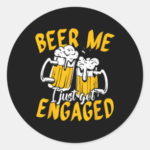 Bier Ich werde heiraten Männer Funny Groom Bachelo Runder Aufkleber