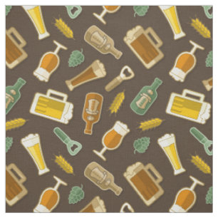 Bier Icons Muster Fabric Stoff