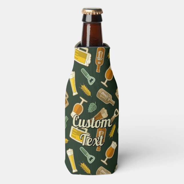 Bier Icons Muster Flasche Cooler Flaschenkühler (Flaschenvorderseite)