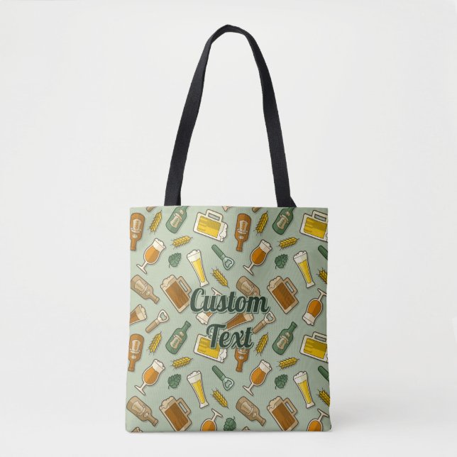 Bier Icons Muster Tote Tasche (Vorderseite)